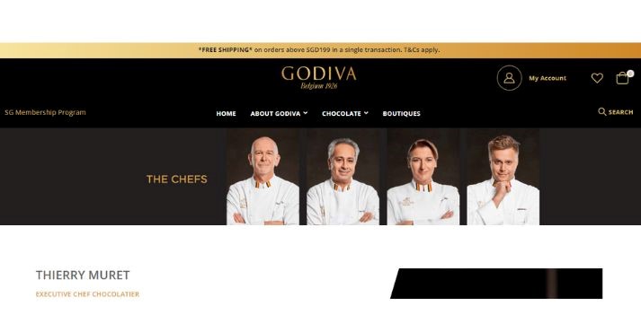 Godiva showcasing their staff members