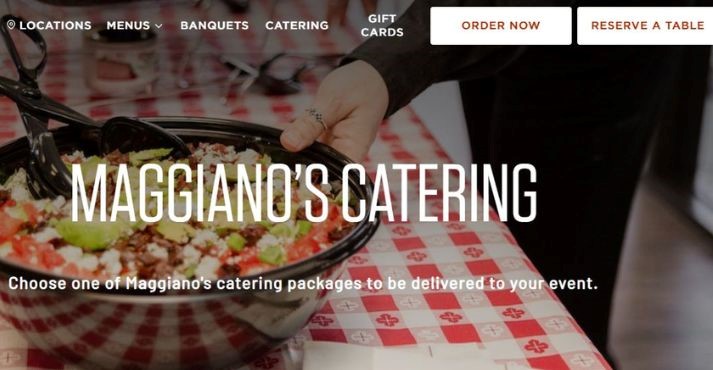 Maggianos-catering-website-screenshot