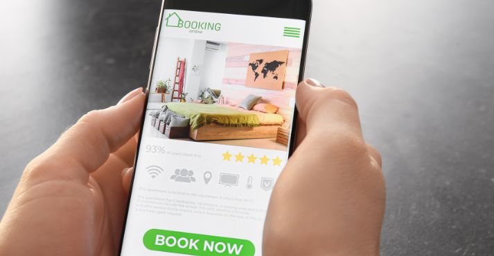 hotel booking on phone