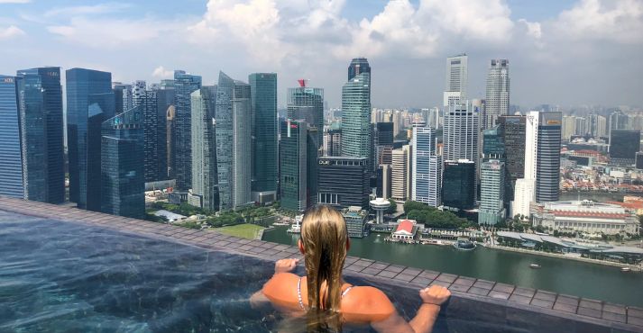 Infinity pool at Marina Bay Sands, Singapore